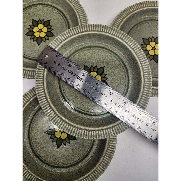 4- Pfaltzgraff Nordic Green 7" Salad Pates Stoneware Vintage 1970's Retro - Picture 4 of 4